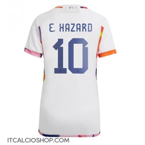 Belgio Eden Hazard #10 Seconda Maglia Femmina Mondiali 2022 Manica Corta